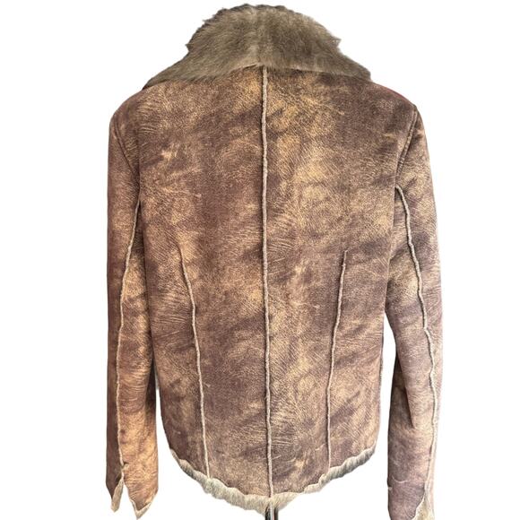 David Benjamin Brown Suede Faux Fur lining and on collar. Size M | NWOT - Picture 4 of 8